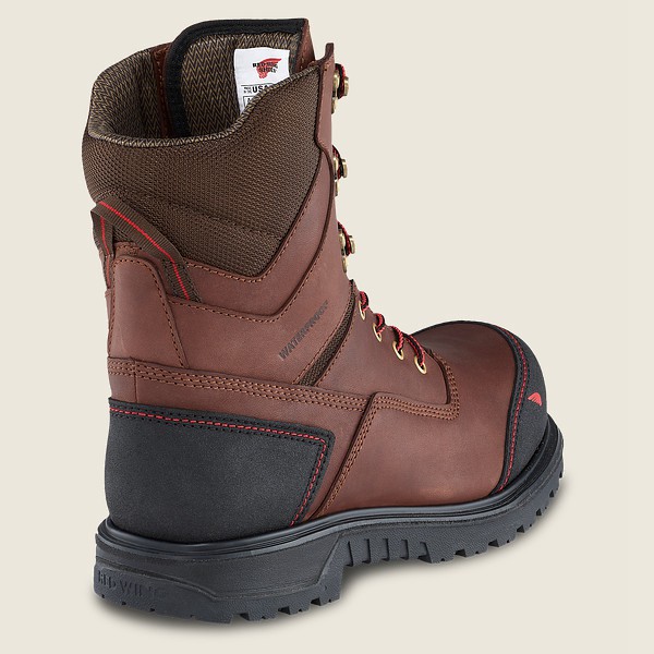 Red Wing Safety Boots Brown/Black - Mens Brnr Xp - 8-inch Insulated Waterproof Toe - 7385-AODZW